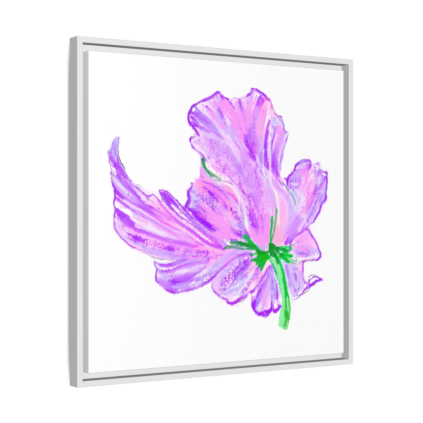 Dancing Tulips Matte Canvas, Framed (Multi-color) Lilac