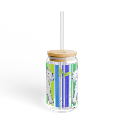 Dogi Butterfly Flutter Sipper Glass, 16oz, Schnauzer