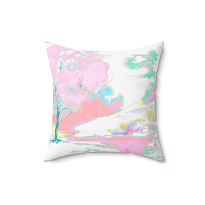 Pillows Spun Polyester Square Serene Watercolor Landscape
